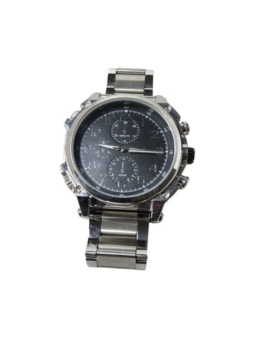 Folio Mens FMDAL1188 Black Sunray Dial with Layered Bracelet Stainless Steel Fol